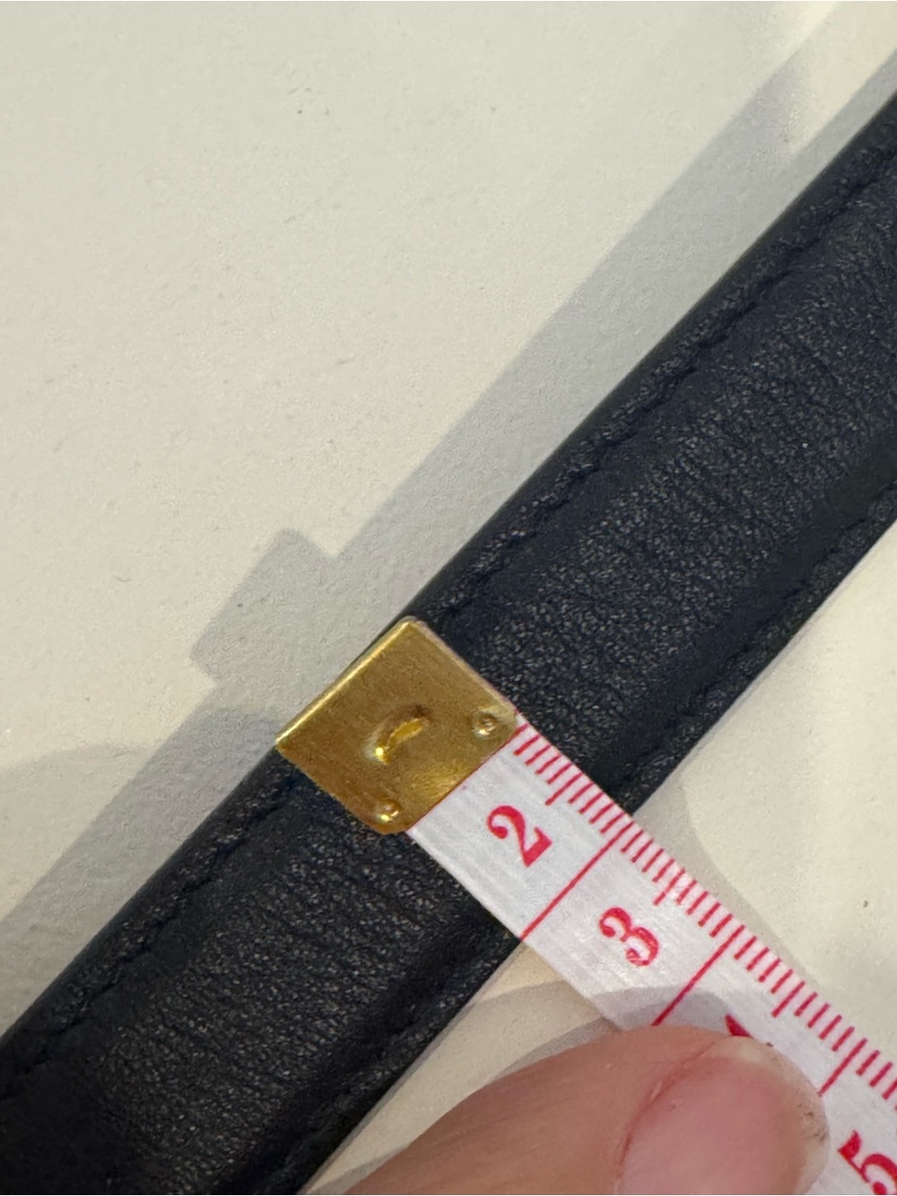 Yves Saint Laurent Black Leather Womens Belt with Gold Buckle - Picture 6 of 6